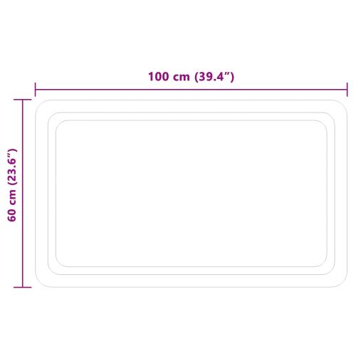 LED огледало за баня Прозрачен 100 x 60 cm закалено стъкло