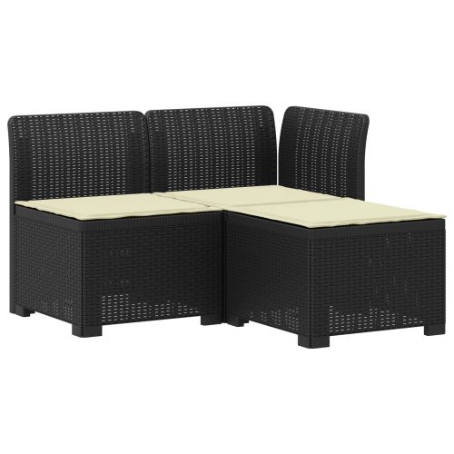 Пейка за градина с Cushions във вид на ратан ПП Антрацит