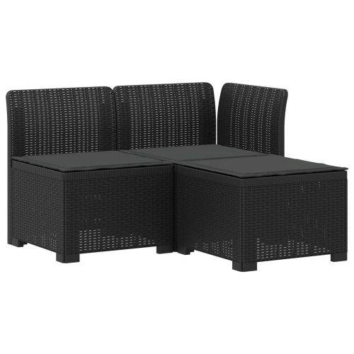 Пейка за градина с Cushions във вид на ратан ПП Антрацит