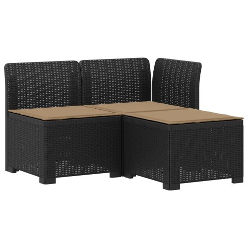 Пейка за градина с Cushions във вид на ратан ПП Антрацит