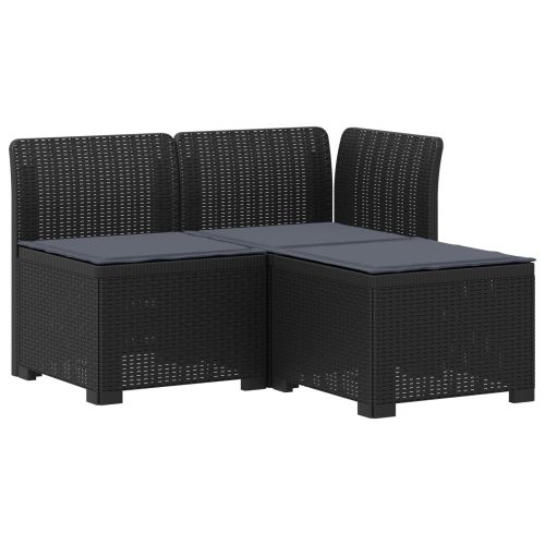 Пейка за градина с Cushions във вид на ратан ПП Антрацит