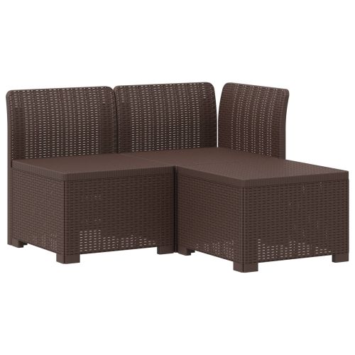 Пейка за градина с Cushions във вид на ратан ПП Кафяво