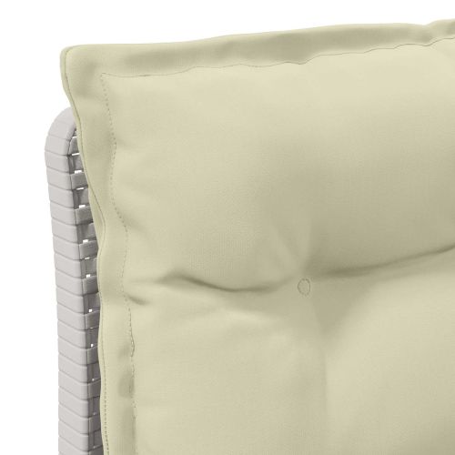 Пейка за градина с Cushions във вид на ратан ПП Бяло