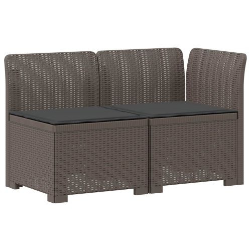 Диван за градина за 2 с възглавници, изглеждащ от ратан ПП