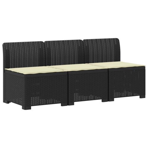 Пейка за градина с Cushions във вид на ратан ПП Антрацит