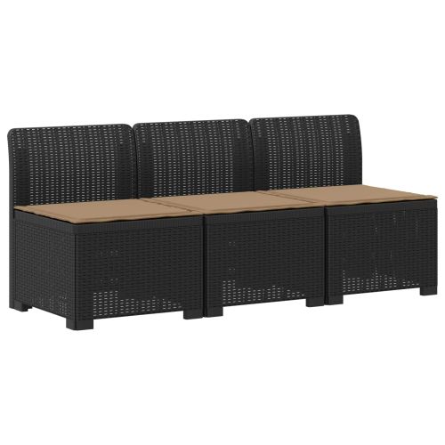 Пейка за градина с Cushions във вид на ратан ПП Антрацит