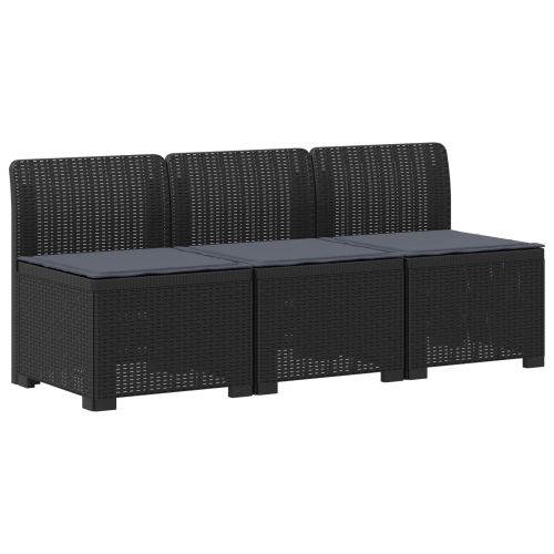 Пейка за градина с Cushions във вид на ратан ПП Антрацит