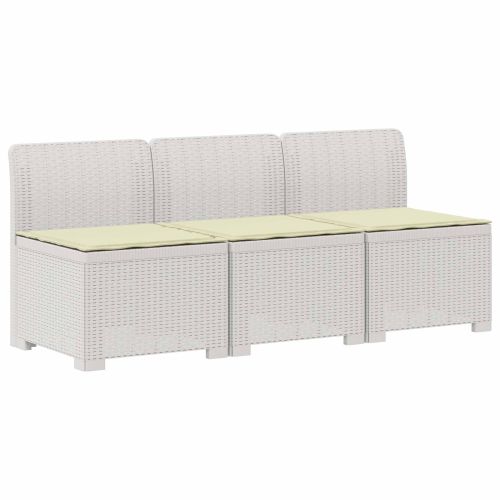 Пейка за градина с Cushions във вид на ратан ПП Бяло