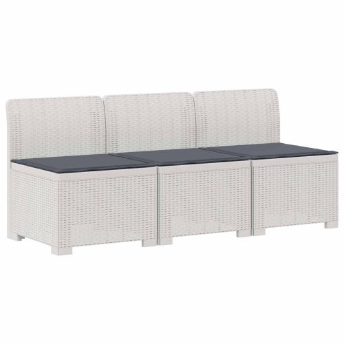 Пейка за градина с Cushions във вид на ратан ПП Бяло