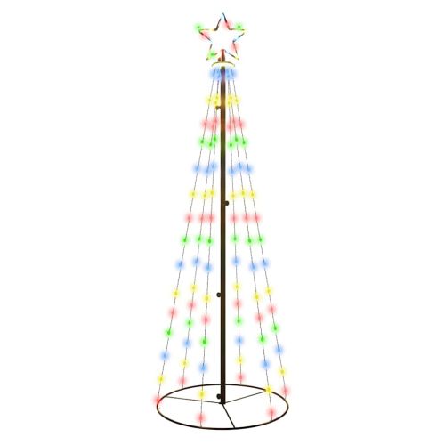 Конусовидна коледна елха, многоцветна, 108 LED, 70x180 см