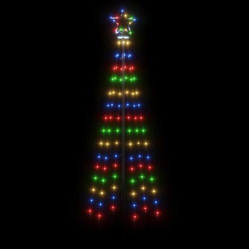 Конусовидна коледна елха, многоцветна, 108 LED, 70x180 см