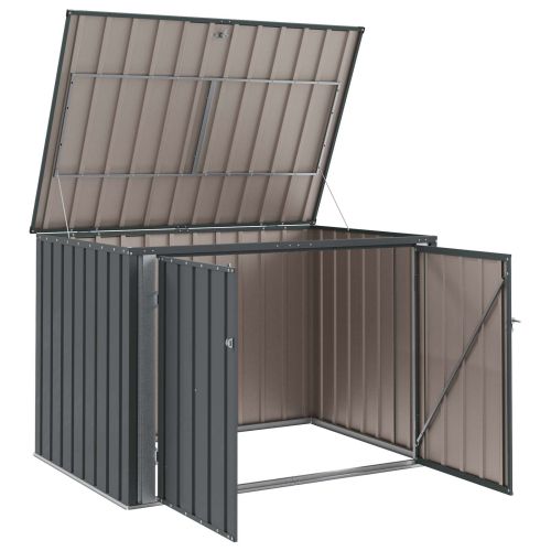Кутия за съхранение в градината Черно 151,5 x 107 x 100 см