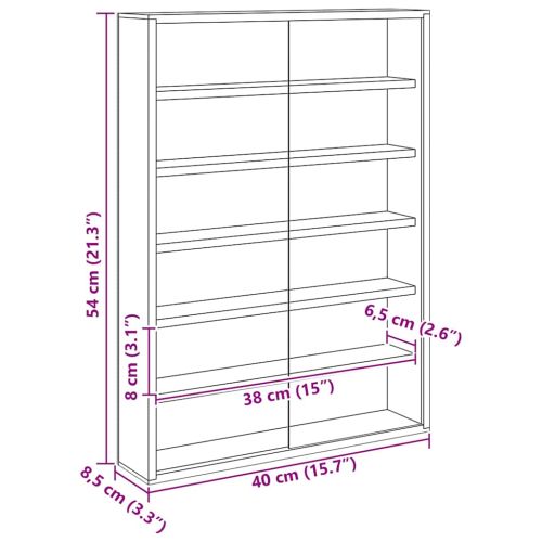 Стена дисплей кутия с рафт Бежово 40 x 8,5 x 54 см Шперплат