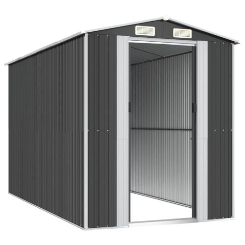 Градинска барака антрацит 192x357x223 см поцинкована стомана