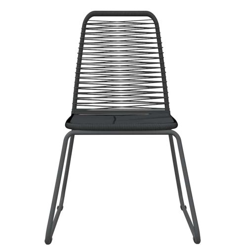 Градински трапезен комплект, 9 части, черен
