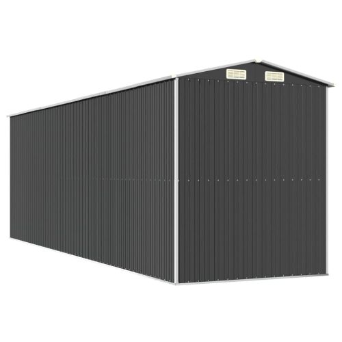 Градинска барака антрацит 192x606x223 см поцинкована стомана