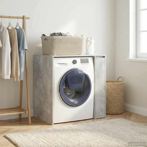 Шкаф за пералня Бетонно 87 x 60 x 89 см Инженерна дървесина