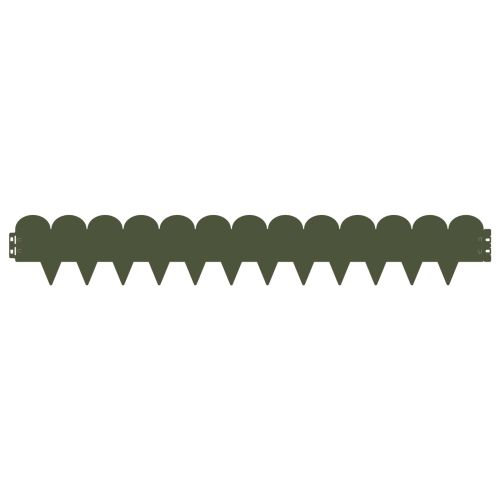 Ограда за трева 50 pcs 103 х 15 см Стомана Маслиненозелено