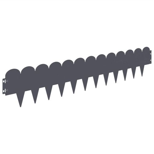 Ограда за трева 30 pcs 103 x 20 см Стомана Антрацит