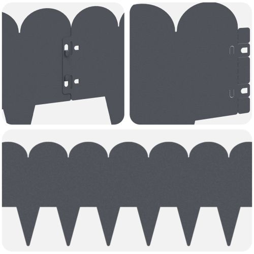 Ограда за трева 30 pcs 103 x 20 см Стомана Антрацит