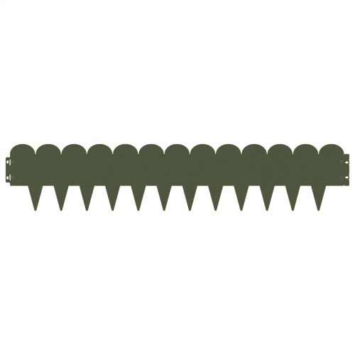 Ограда за трева 10 pcs 103 x 20 см Стомана Маслиненозелено