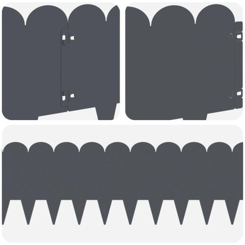 Ограда за трева 20 pcs 103 x 25 см Стомана Антрацит