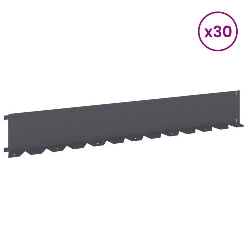 Ограда за трева 30 pcs 102 x 15 x 4 см Стомана Антрацит
