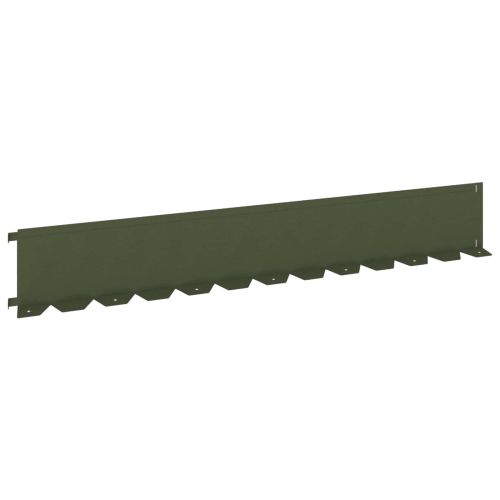 Ограда за трева 10 pcs 102 x 15 x 4 см Стомана Маслиненозелено