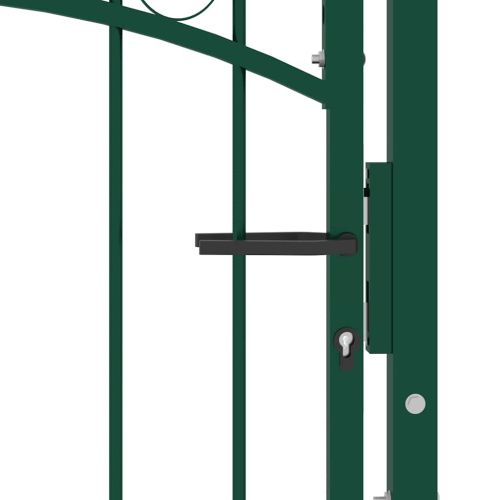 Оградна порта EMMEN с шипове, стомана, 104x109,5 см, зелена