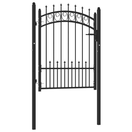 Оградна порта EMMEN с шипове, стомана, 104x109,5 см, черна