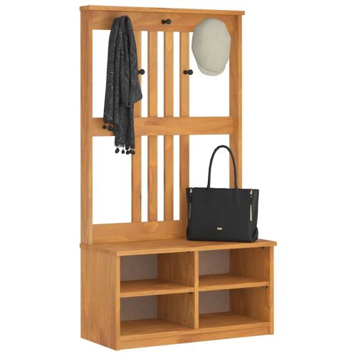 vidaXLL Дърво за антре SANDNES 87x40x159,5 cm масивна дървесина бор