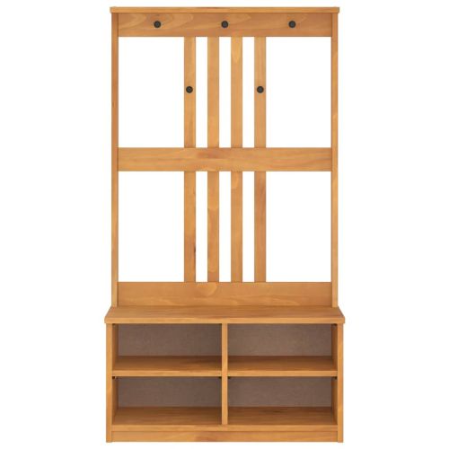 vidaXLL Дърво за антре SANDNES 87x40x159,5 cm масивна дървесина бор