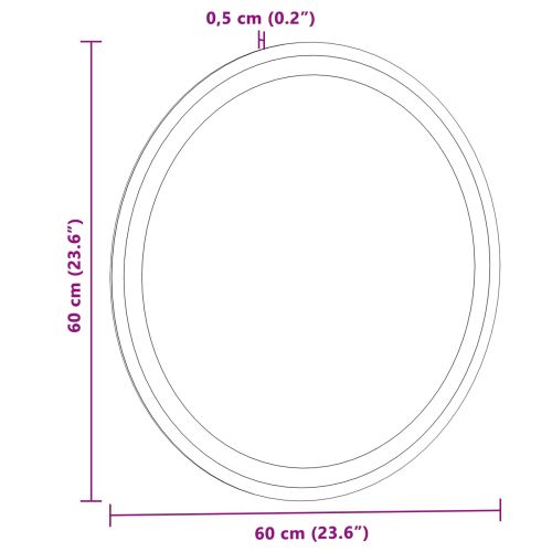 LED огледало за баня Прозрачен Ø 60 cm закалено стъкло