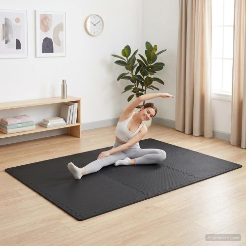 Мокети 24 pcs Черно 8,64 m² EVA Пяна