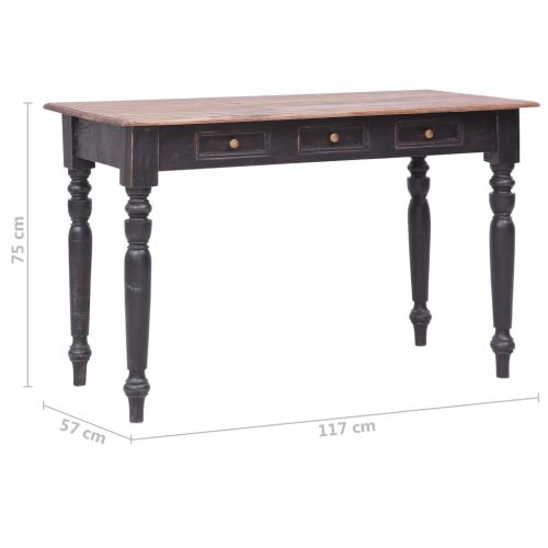 Бюро с 3 чекмеджета, 117x57x75 см, махагоново дърво масив