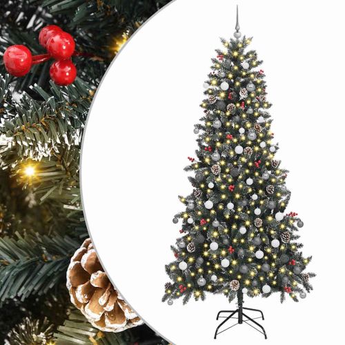 С изкуствено коледно дърво с 300 LED светодиода Зелен 240 cm