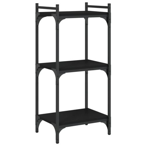 Библиотека 3 рафта черна 40x30x86 см инженерно дърво