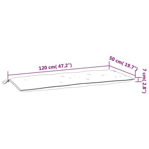Възглавница за пейка светлосиня 120x50x7 см оксфорд плат