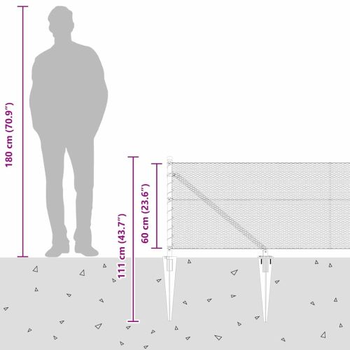Шестоъградно ограждение с кол 100 x 0,6 м Поцинкована стомана