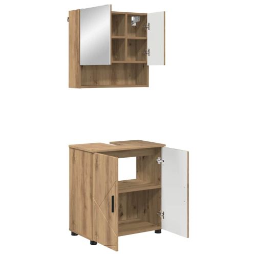 Комплект мебели за баня 2 бр. Дъб 61 x 35 x 64 см