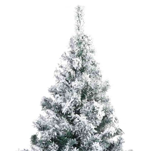 С изкуствено коледно дърво с 300 LED светодиода Бяло 180 cm