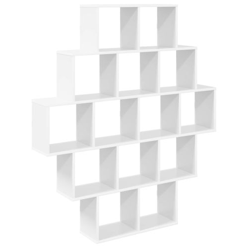 Стенен рафт Бяло 120 x 20 x 136 см Инженерна дървесина