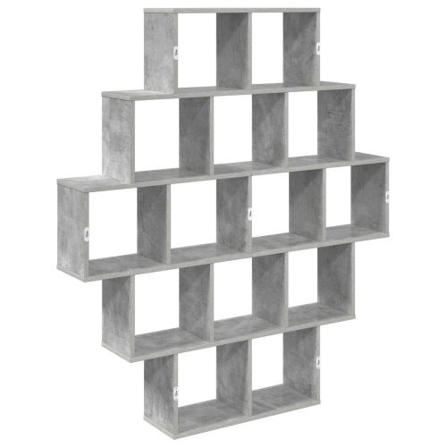 Стенен рафт Бетонно сиво 120 x 20 x 136 см Инженерна дървесина
