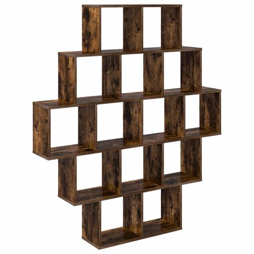 Стенен рафт Опушен дъб 120 x 20 x 136 см Инженерна дървесина