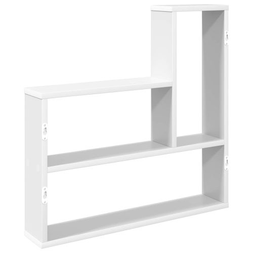 Стенен рафт Бяло 60 x 11 x 60 см Инженерна дървесина