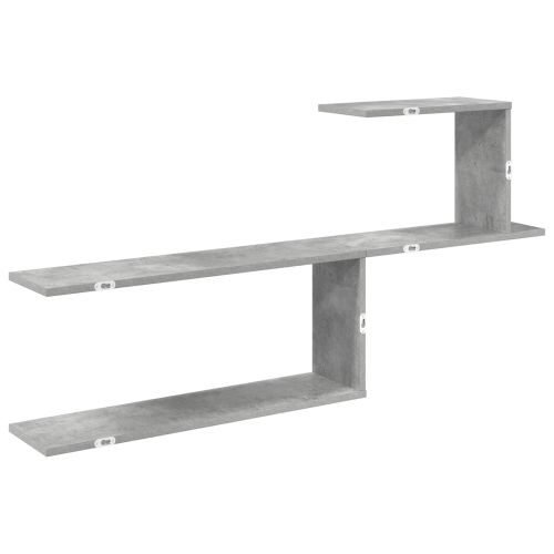 Стенен рафт Бетонно сиво 122 x 18 x 60 см Инженерна дървесина