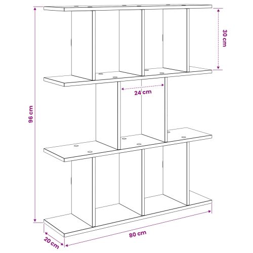 Стенен рафт Старо дърво 80 x 20 x 96 см Инженерна дървесина