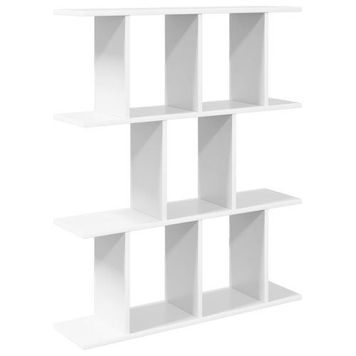Стенен рафт Бяло 102 x 20 x 96 см Инженерна дървесина