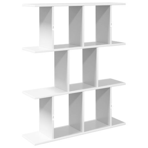 Стенен рафт Бяло 102 x 20 x 96 см Инженерна дървесина