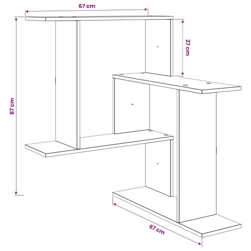 Стенен рафт Бетонно сиво 67 x 67 x 87 см Инженерна дървесина